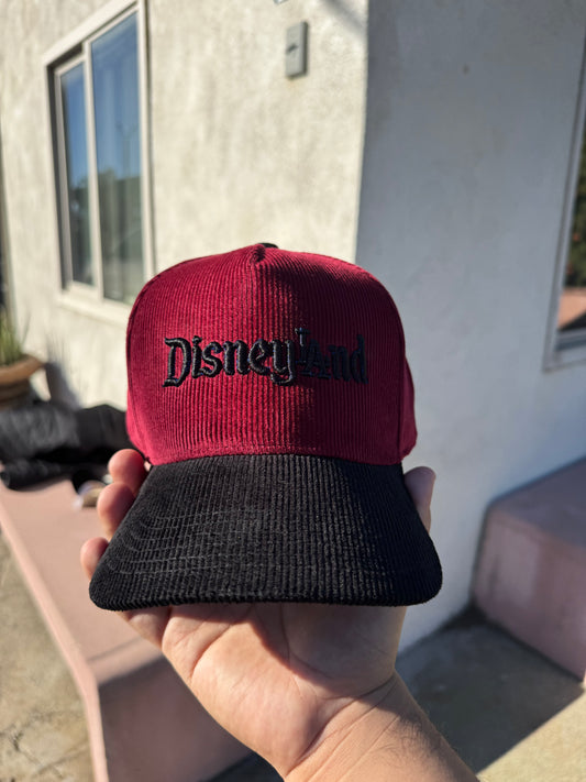 Maroon/Black Blue DisneyLAnd Corduroy Hat